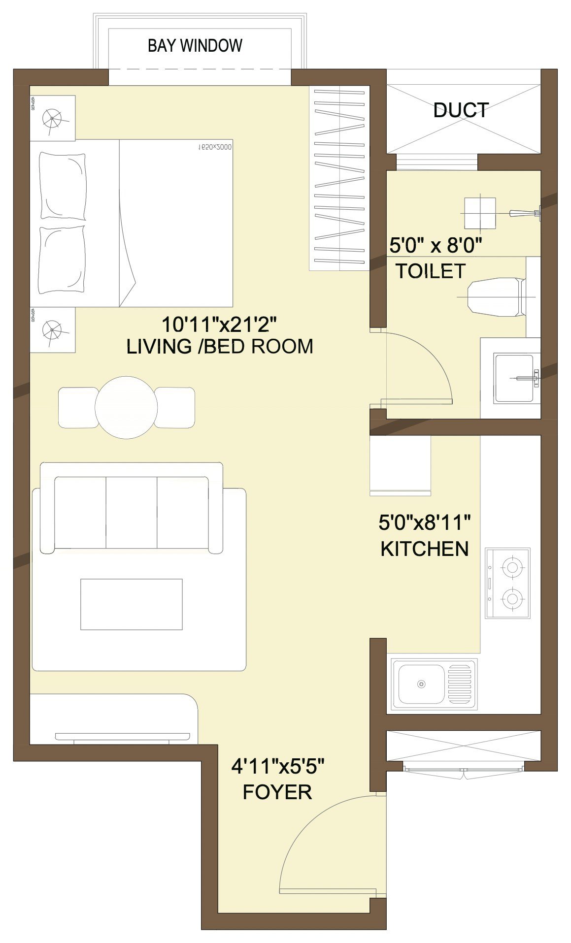 Nikoo Homes 9 Studio floor plan